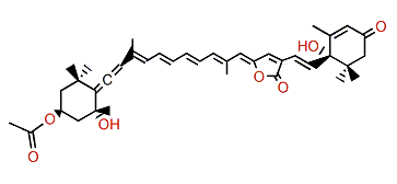 (3S,5R,6R,6'S)-6,7-Didehydro-5,6-dihydro-3,5,6'-trihydroxy-13,14,20-trinor-3'-oxo-beta,epsilon-caroten-19',11'-olide 3-acetate